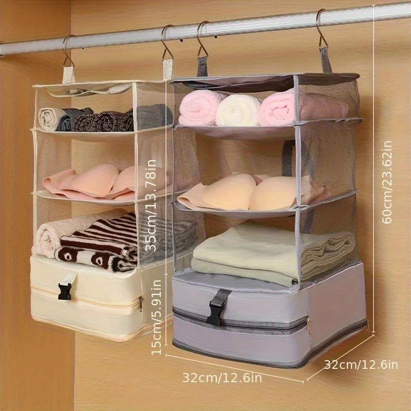 4-Tier Foldable Hanging Closet Organizer