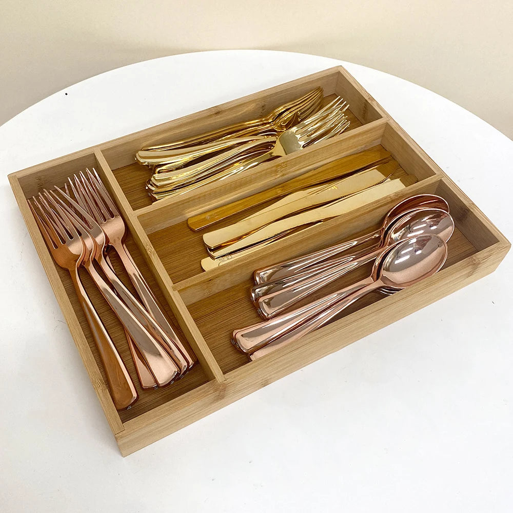 Bamboo Kitchen Drawer Organizer Tray