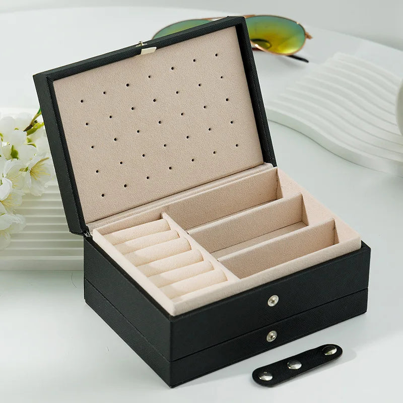 PU Leather Travel Jewelry Organizer Box