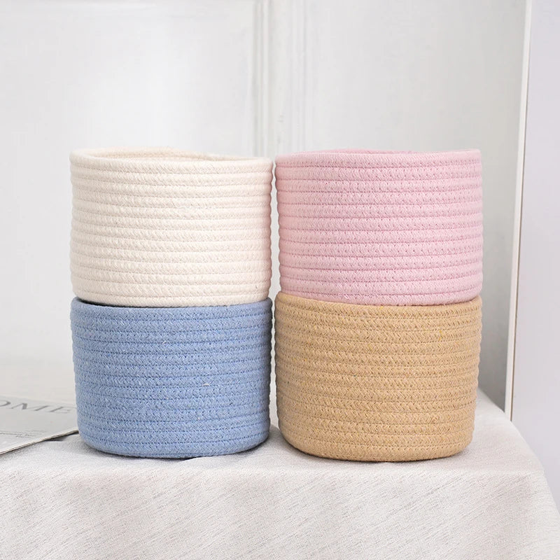 Handmade Woven Rope Desktop Storage Basket