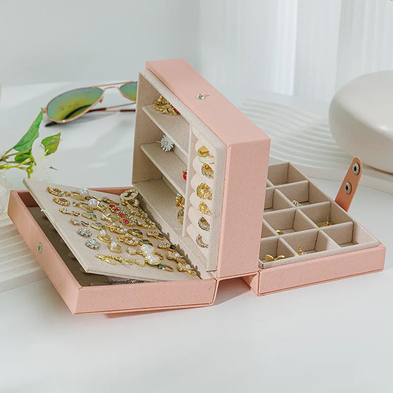 PU Leather Travel Jewelry Organizer Box