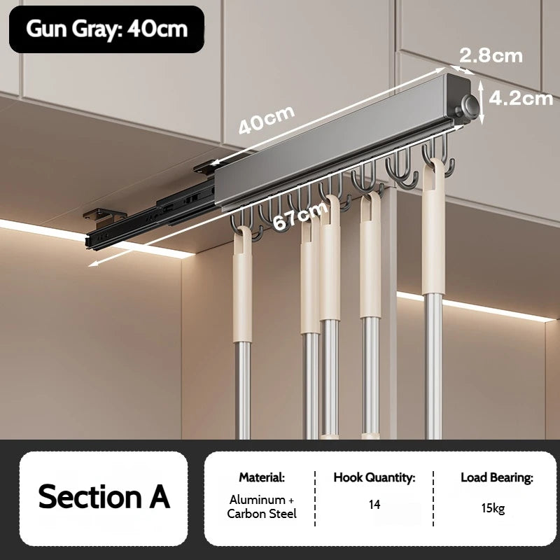 Retractable Telescopic Closet Hanging Rod