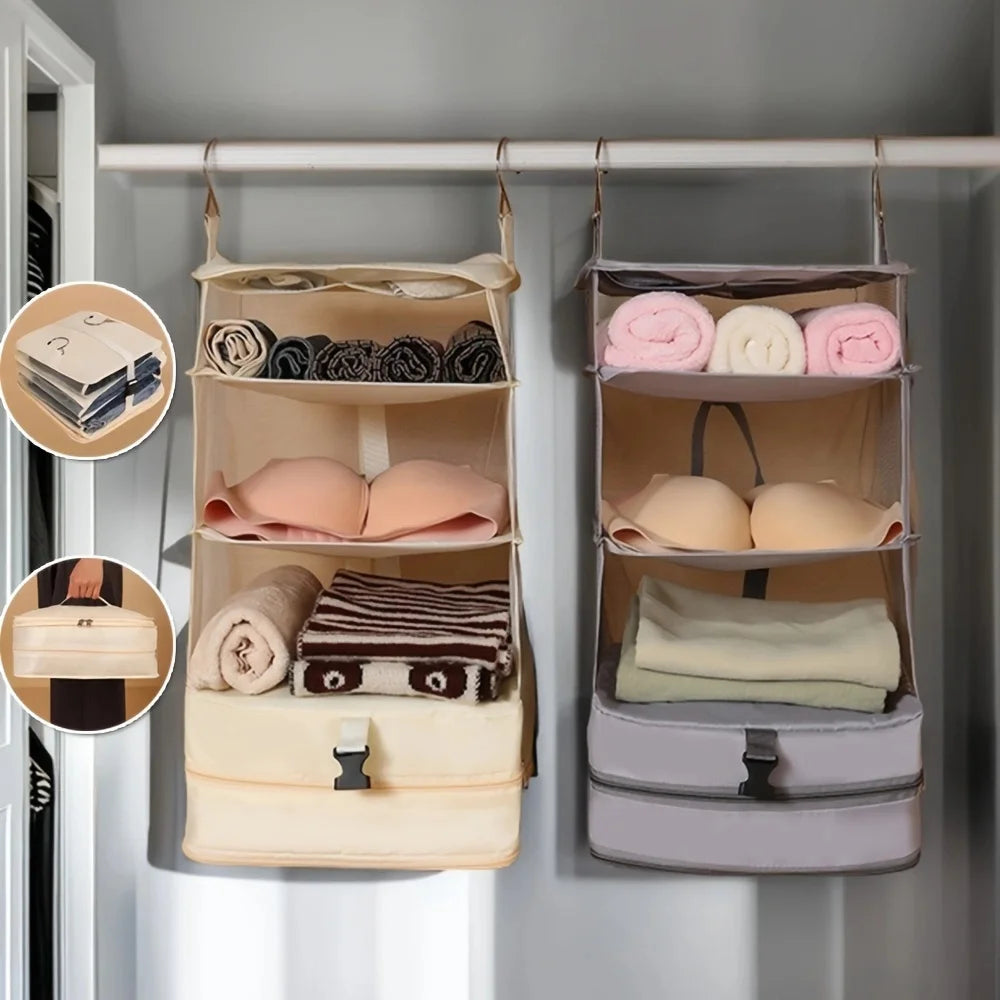 4-Tier Foldable Hanging Closet Organizer