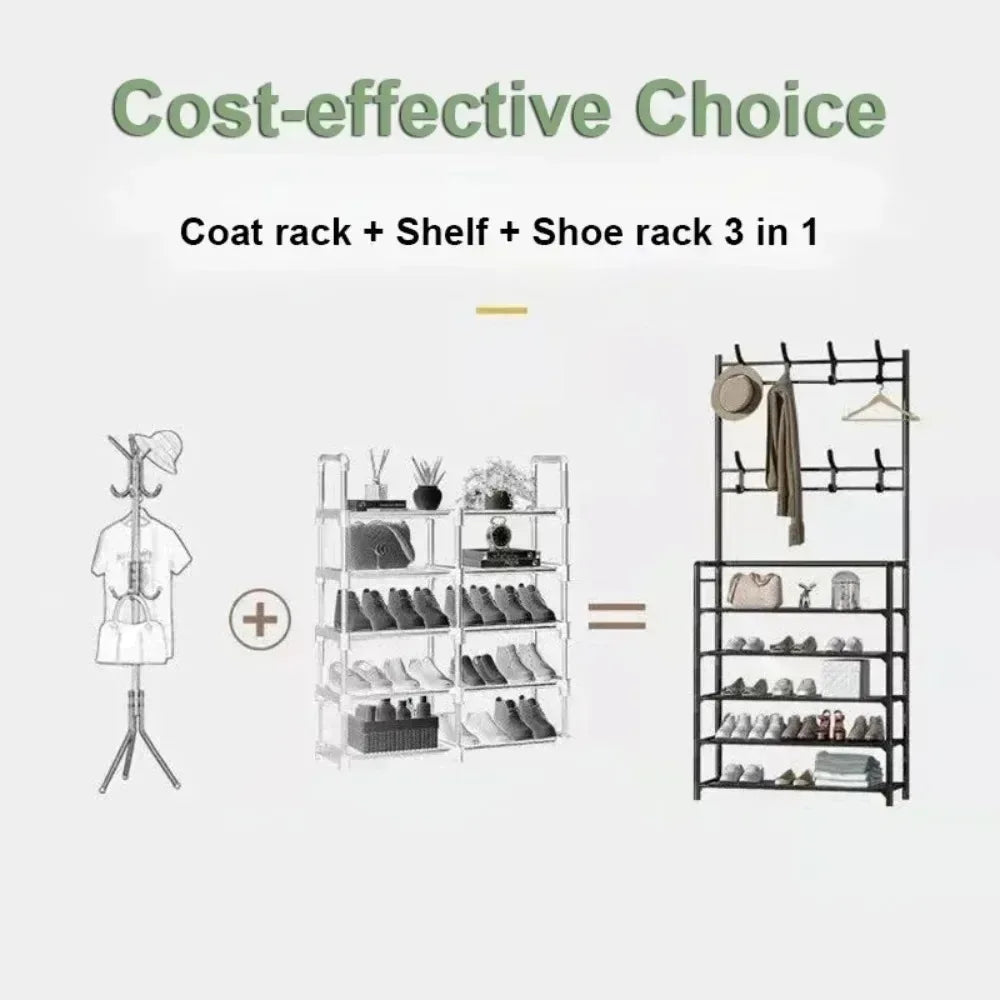 Floor-Standing Multi-Layer Shoe & Hat Rack