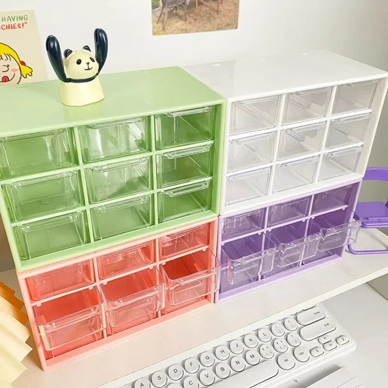 Desktop 9-Grid Transparent Storage Box