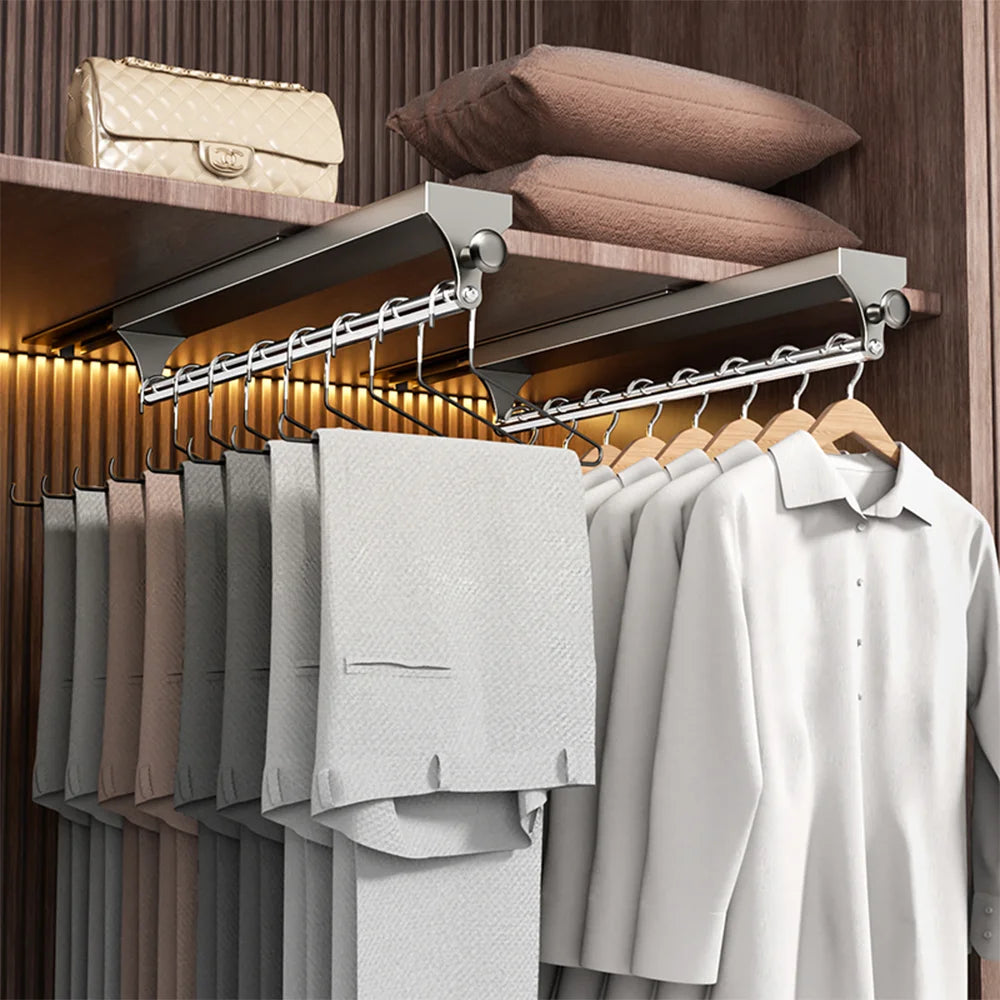 Retractable Telescopic Closet Hanging Rod
