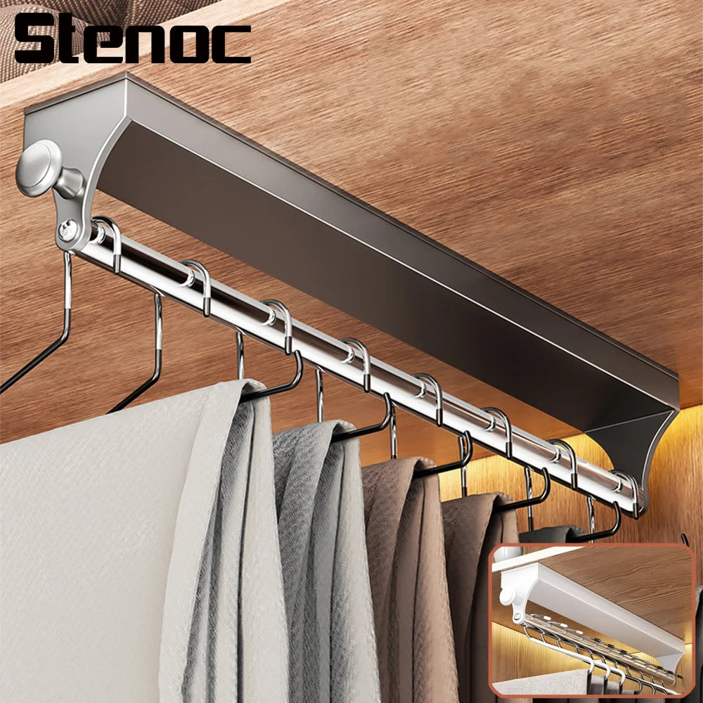 Retractable Telescopic Closet Hanging Rod