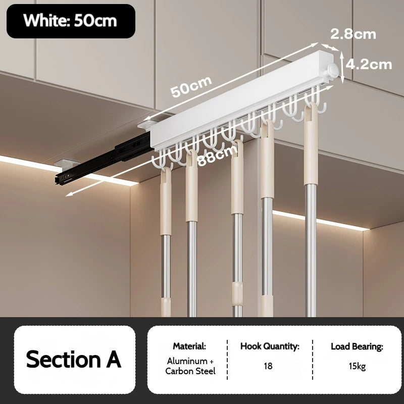 Retractable Telescopic Closet Hanging Rod