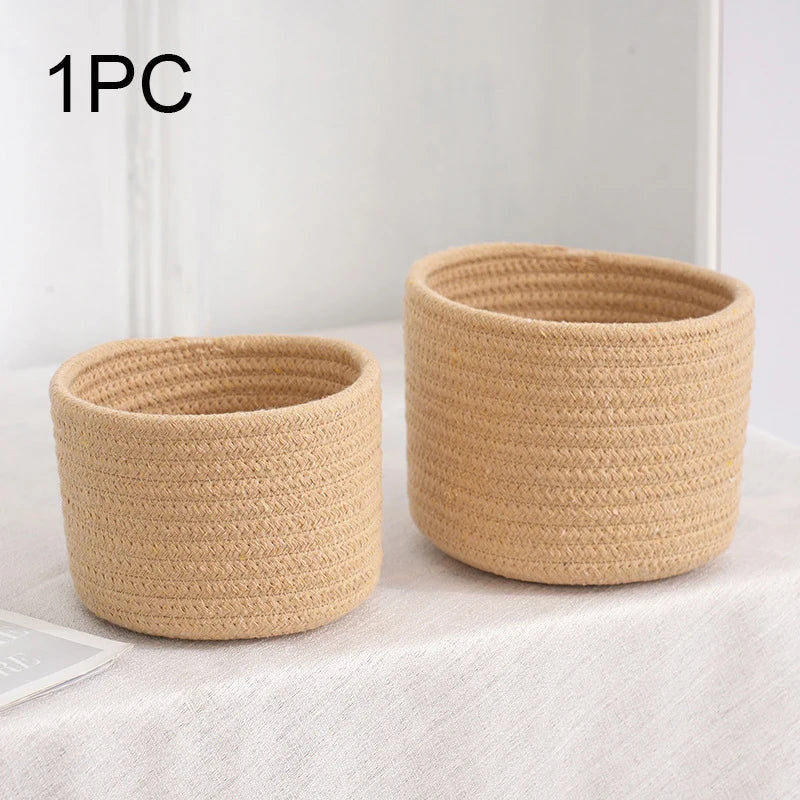 Handmade Woven Rope Desktop Storage Basket