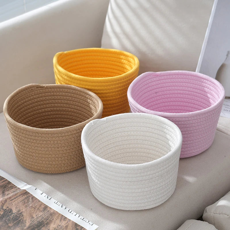 Handmade Woven Rope Desktop Storage Basket