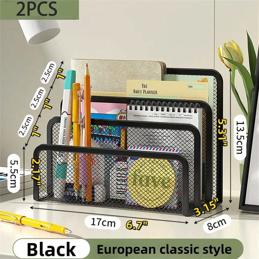 3-Layer Metal Mesh Document Tray Organizer