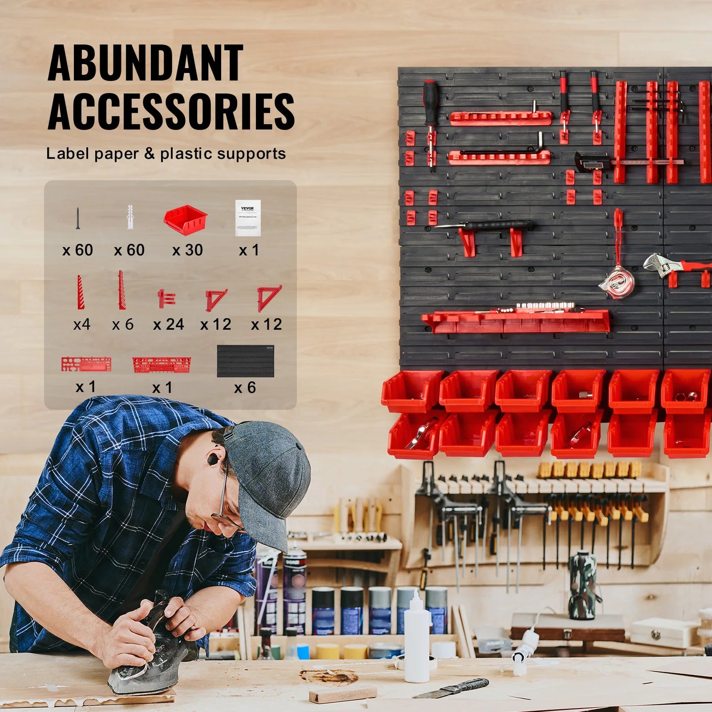 Wall-Mounted Storage Bin Rack
