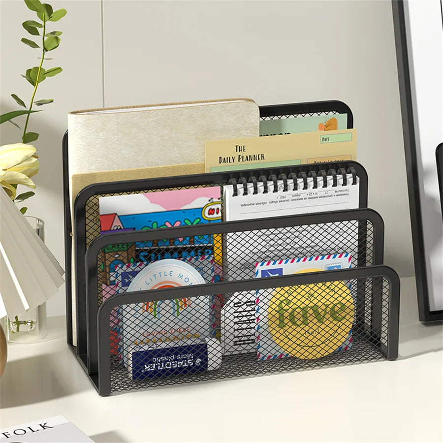 3-Layer Metal Mesh Document Tray Organizer