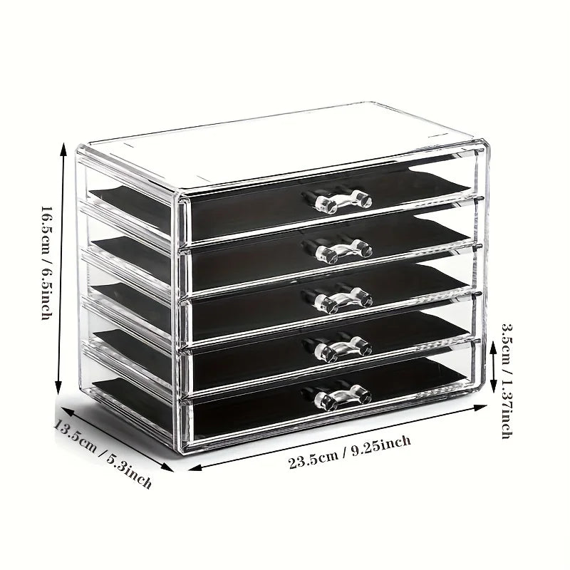 Clear Acrylic Desk Organizer with Drawers