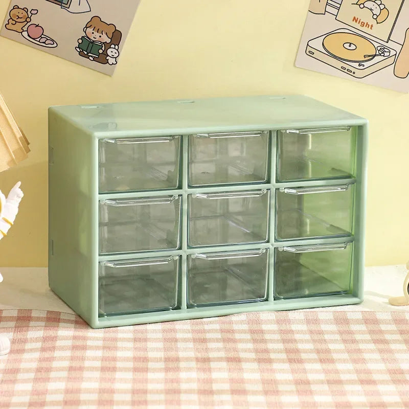 Desktop 9-Grid Transparent Storage Box