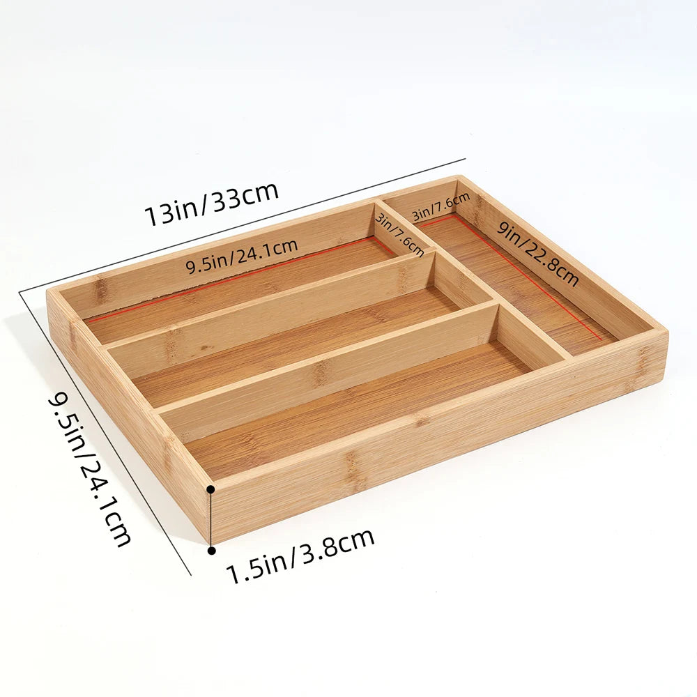Bamboo Kitchen Drawer Organizer Tray