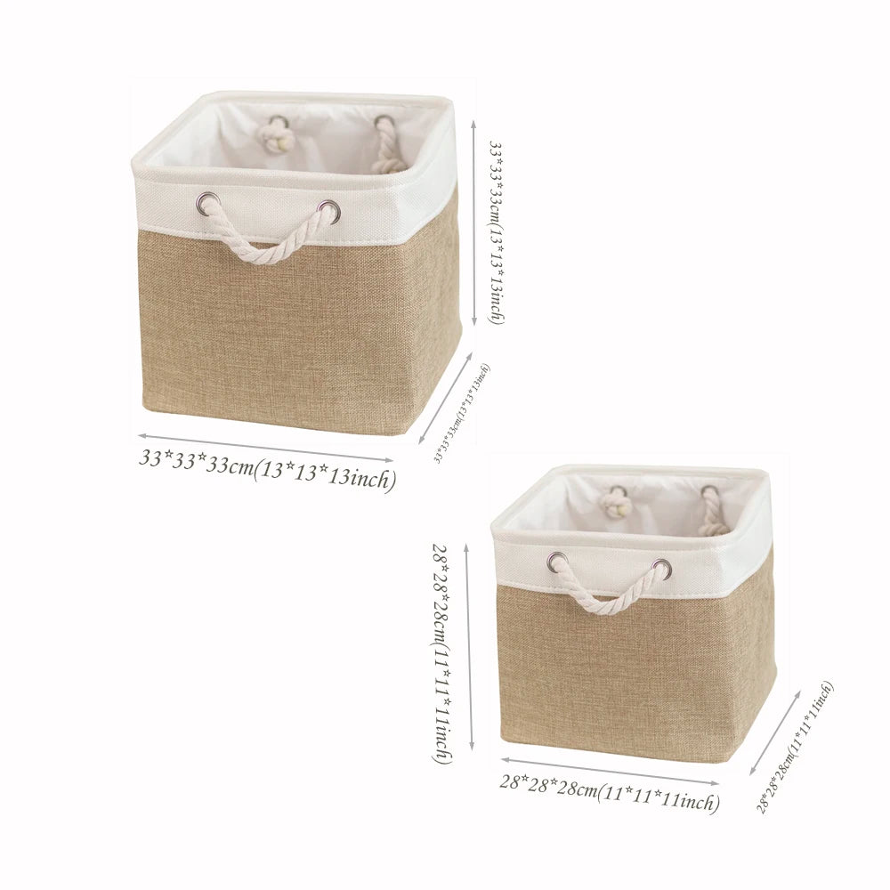 Foldable Fabric Storage Cubes with Ropes