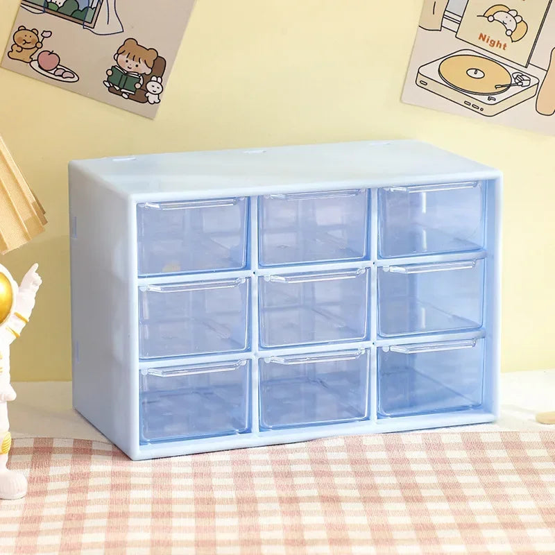 Desktop 9-Grid Transparent Storage Box