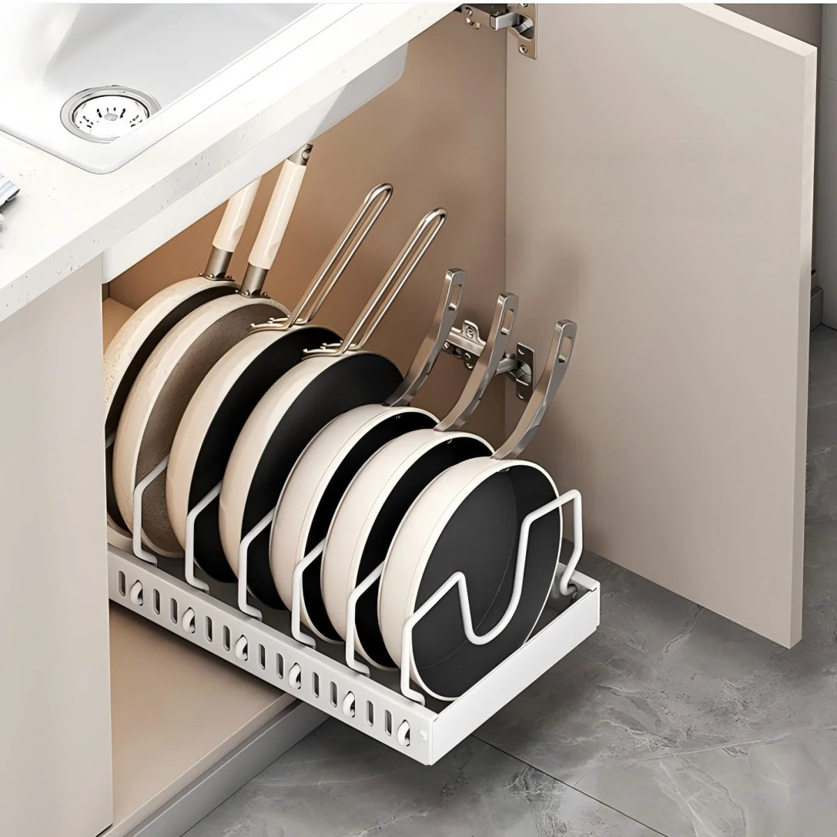 Pull-Out Kitchen Cabinet Organizer Rack