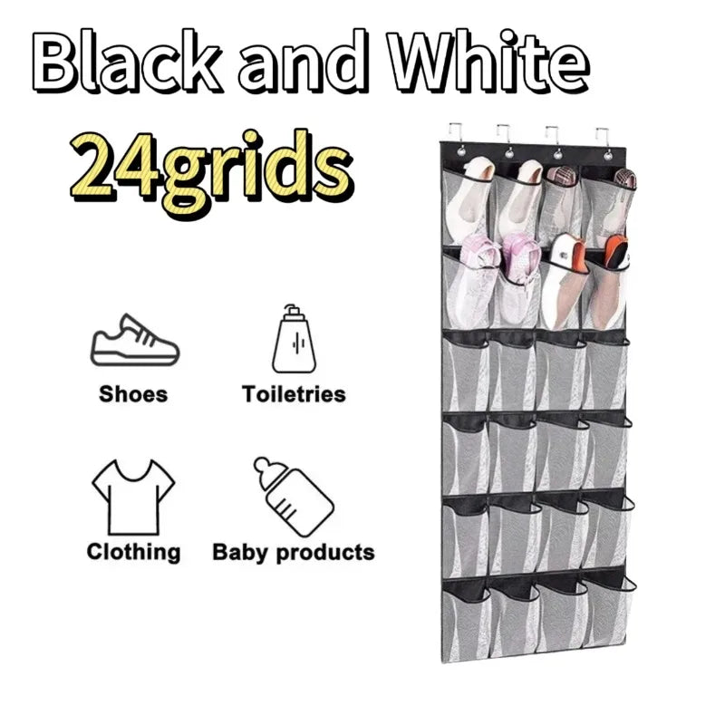 Over-Door Mesh Pocket Shoe Organizer