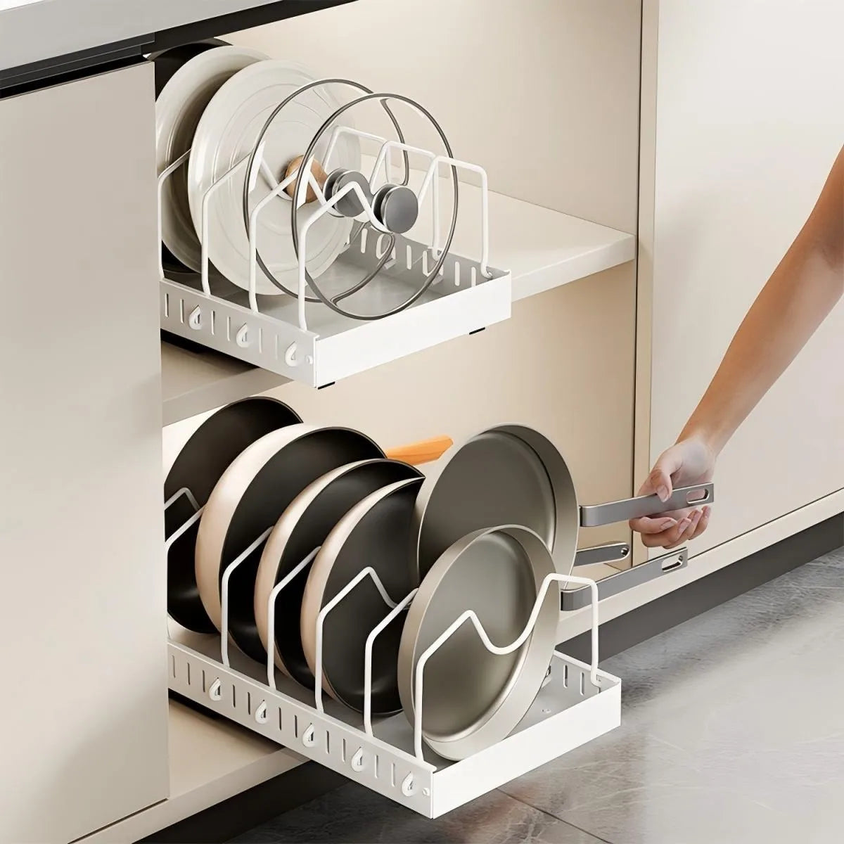 Pull-Out Kitchen Cabinet Organizer Rack
