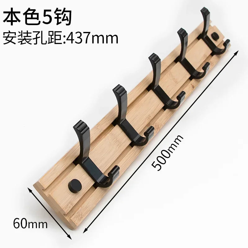 Nordic Bamboo Wall-Mounted Coat Hook Rack