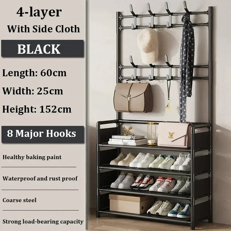 Floor-Standing Multi-Layer Shoe & Hat Rack