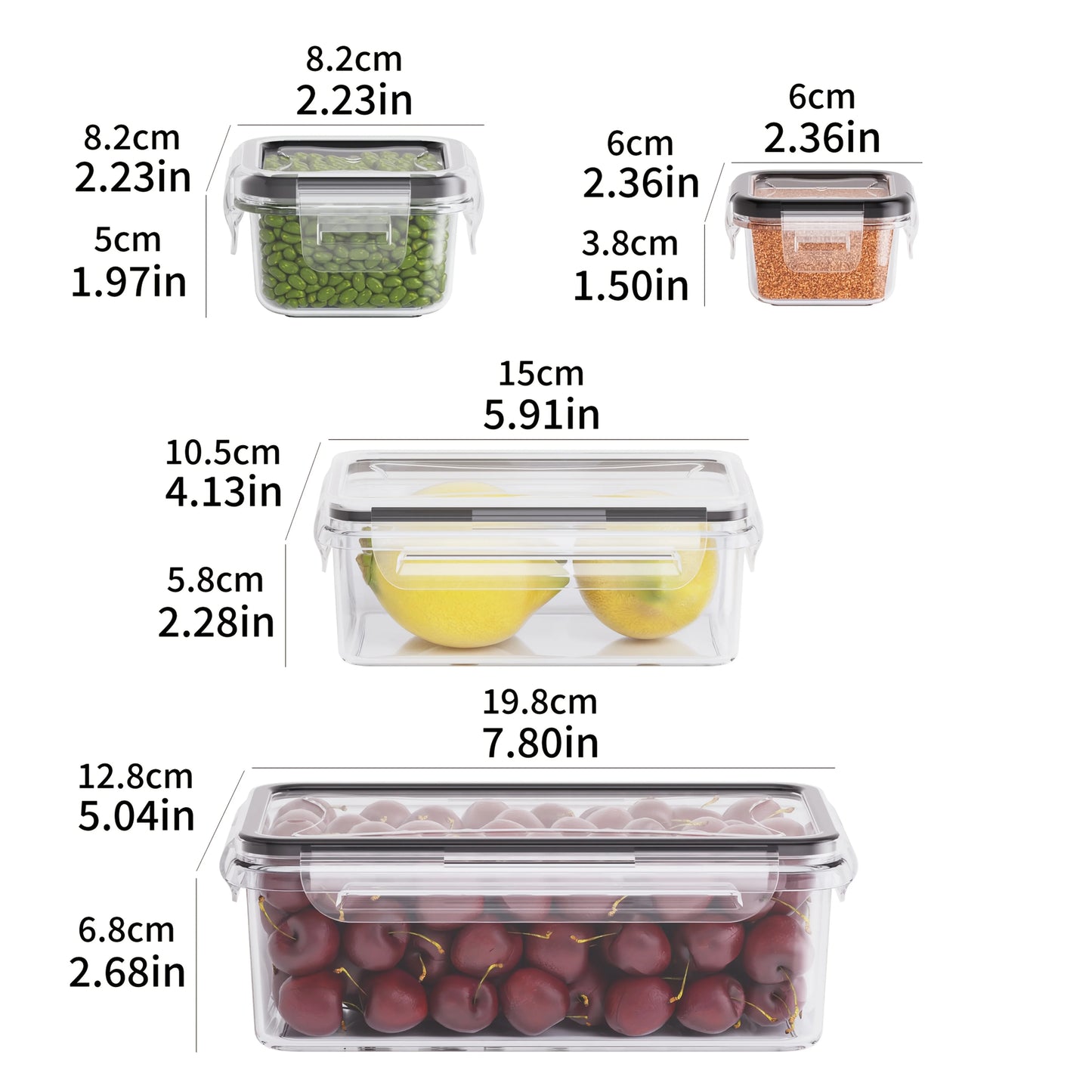 Clear Airtight Food Storage Container Set