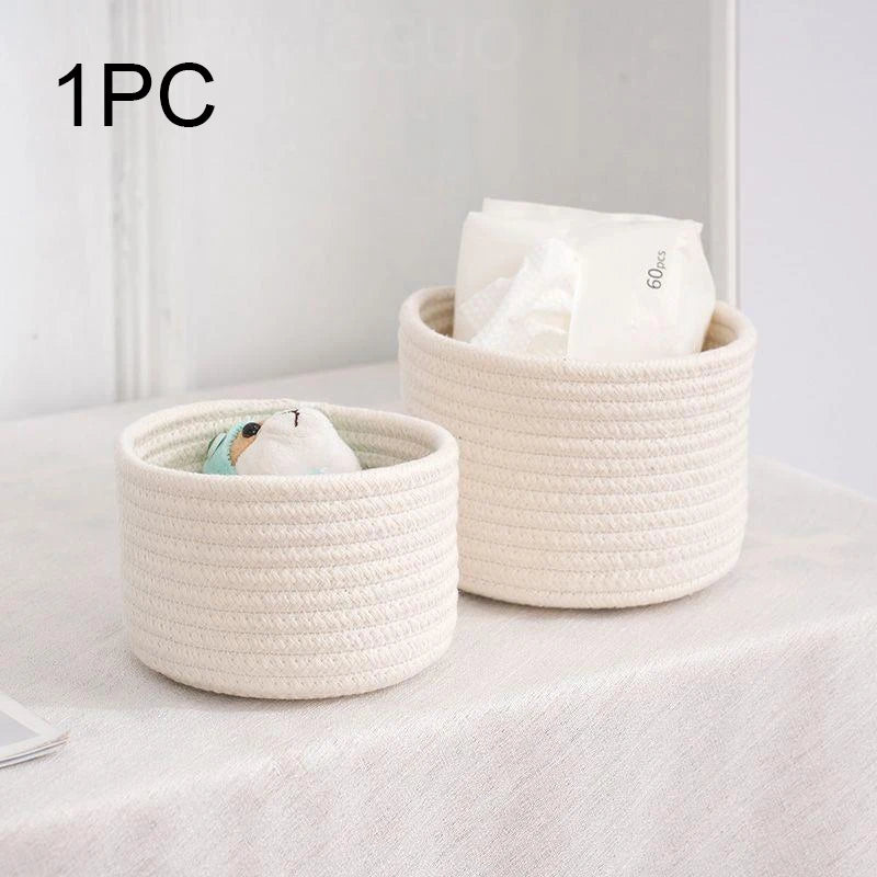 Handmade Woven Rope Desktop Storage Basket