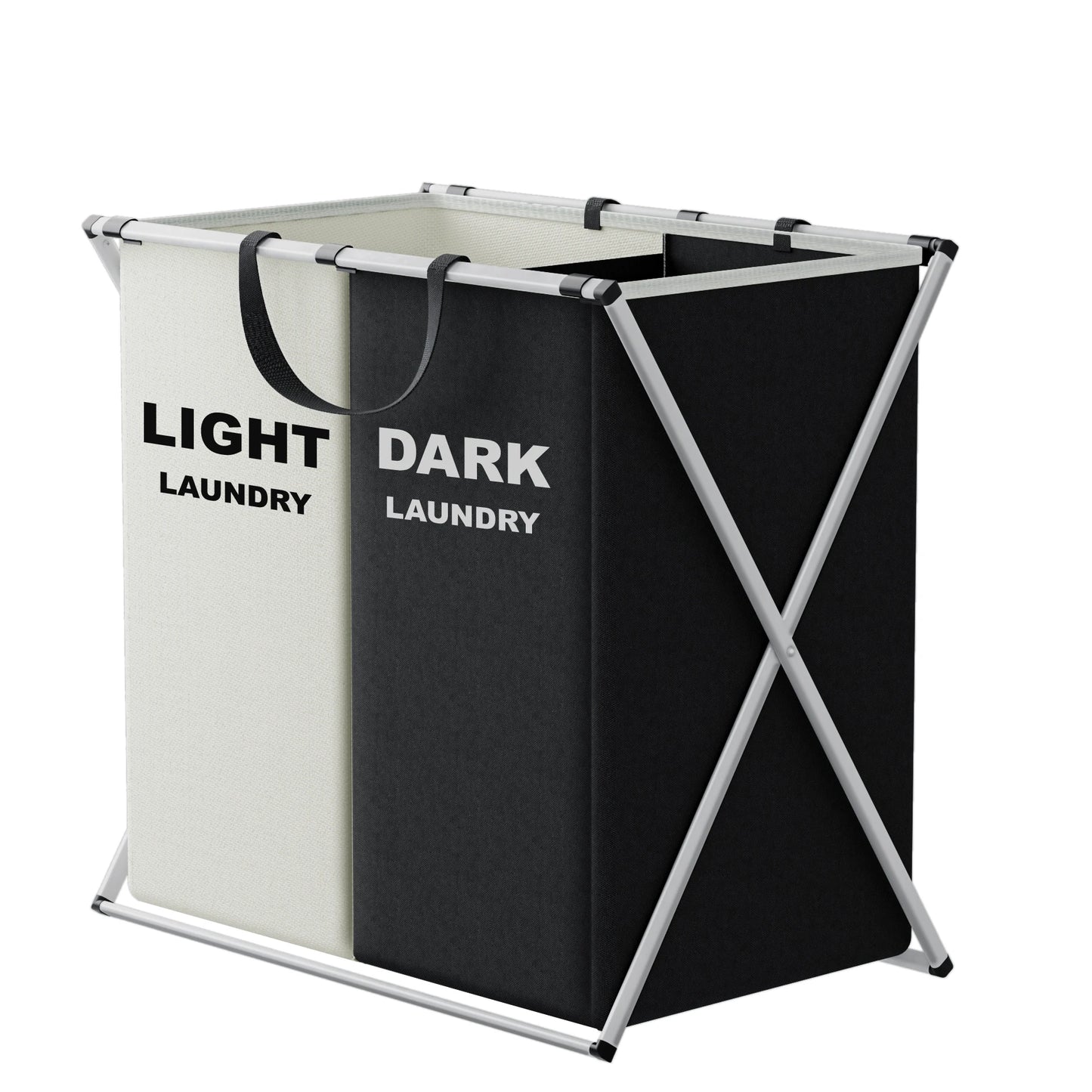 3-Section Divided Laundry Hamper Foldable Basket