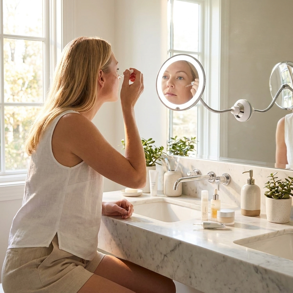 LED 10x Magnifying Mirror lifestyle