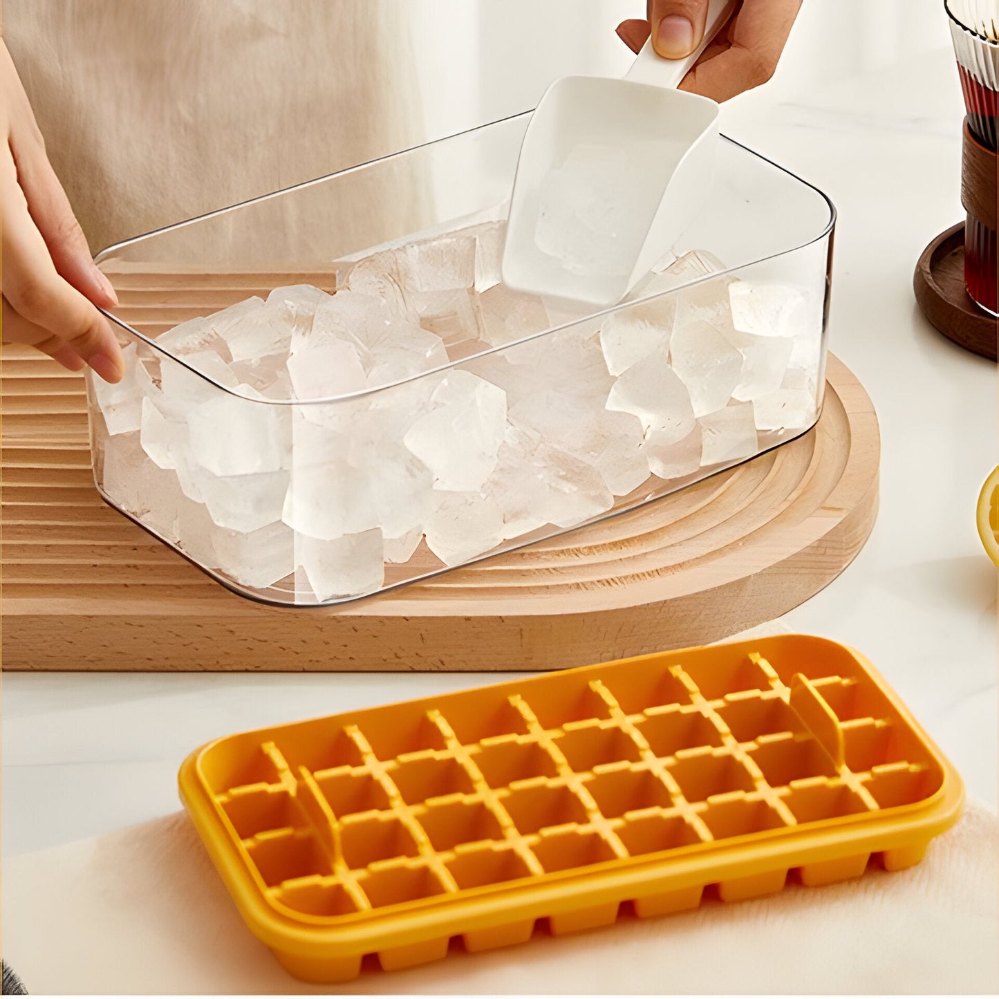 One-Click Ice Tray & Storage System