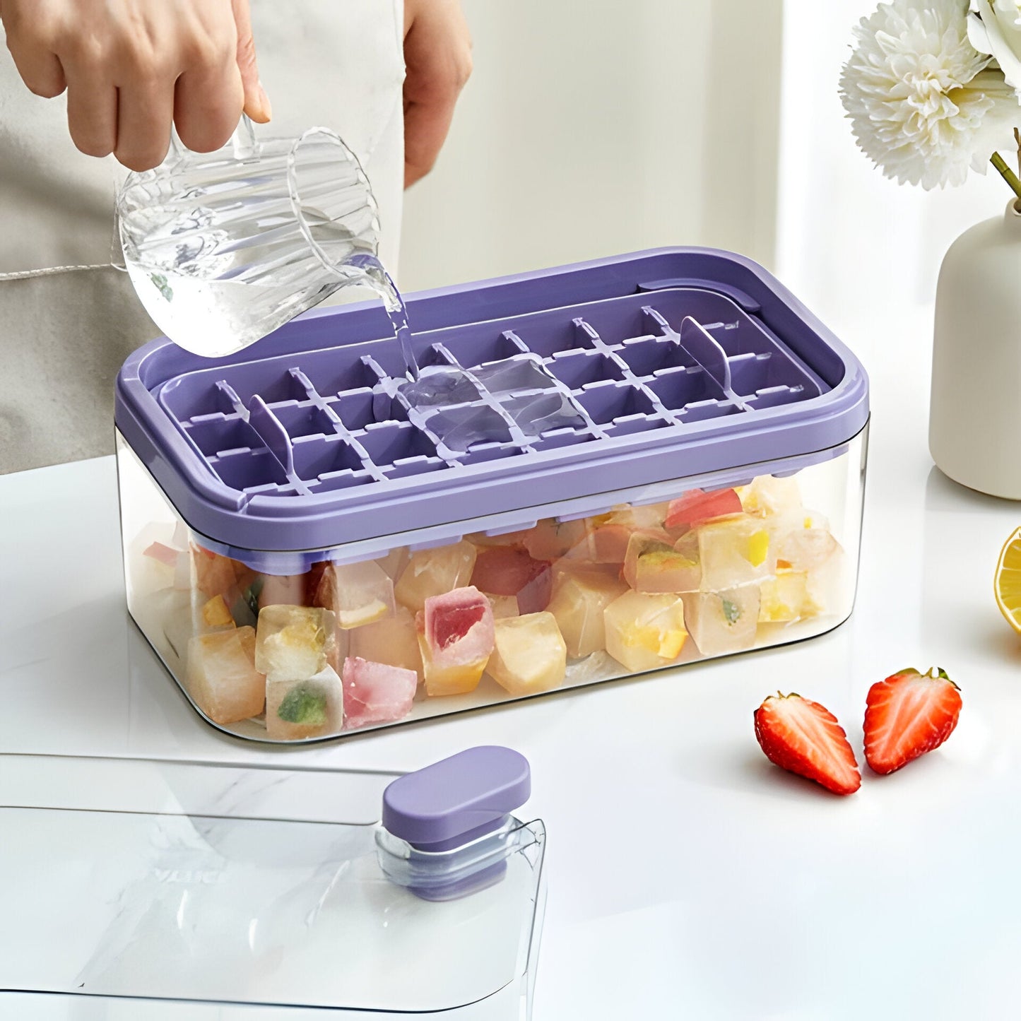 One-Click Ice Tray & Storage System
